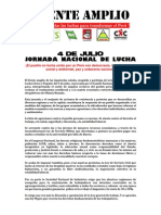 Pronunciamiento Del Frente Amplio: 4 de Julio, Jornada Nacional de Lucha