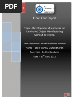 Download Developing a Process for Laminated Object Manufacturing Rapid Prototyping Without de-cubing by Vishnu Menon SN151698564 doc pdf