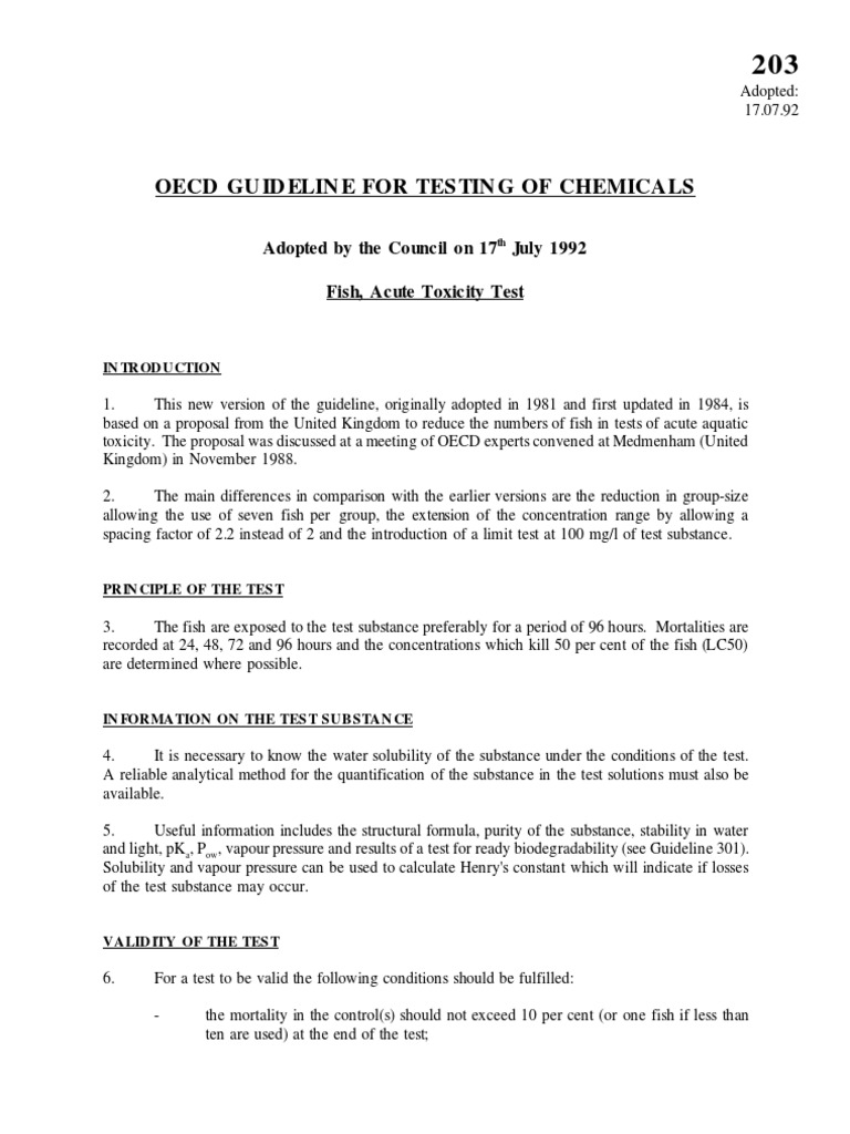 Fish, Acute Toxicity Test | Purified Water | Solution