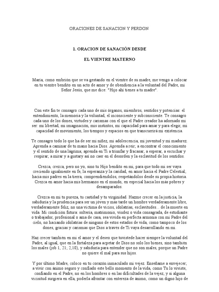 Oraciones de Sanación y Perdón | PDF | Perdón | Amor