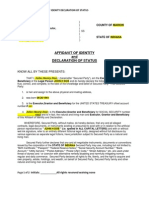 PUBLIC NOTICE AFFIDAVIT IDENTITY DECLARATION STATUS