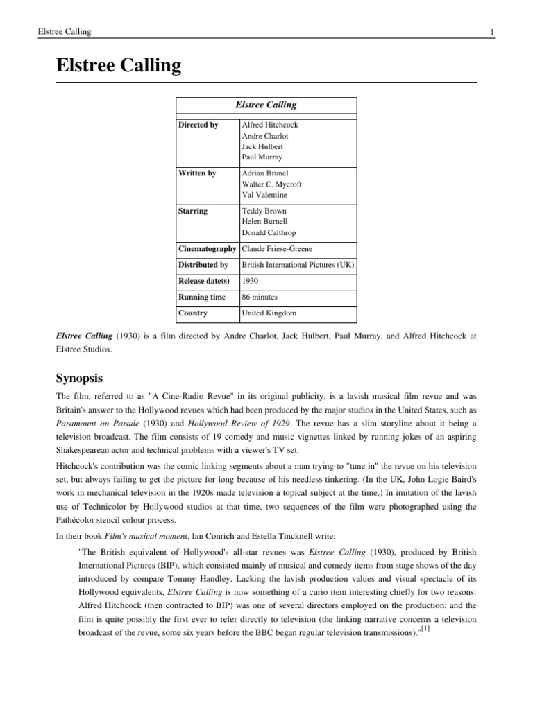 Elstree Calling PDF Entertainment