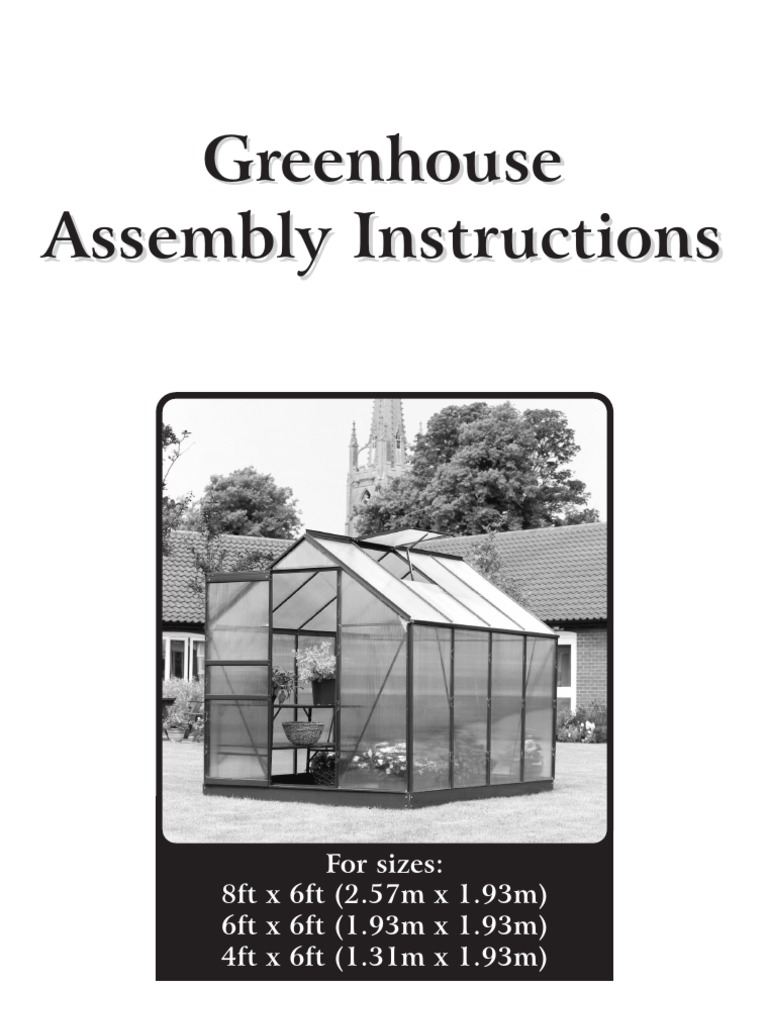 0884012 Alum Greenhouse Instructions Unbranded Door Concrete