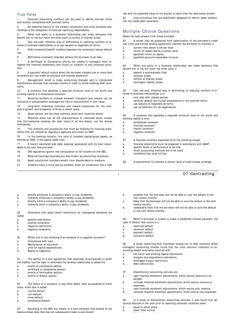 07 Contracting | Credit Risk | Executive Compensation