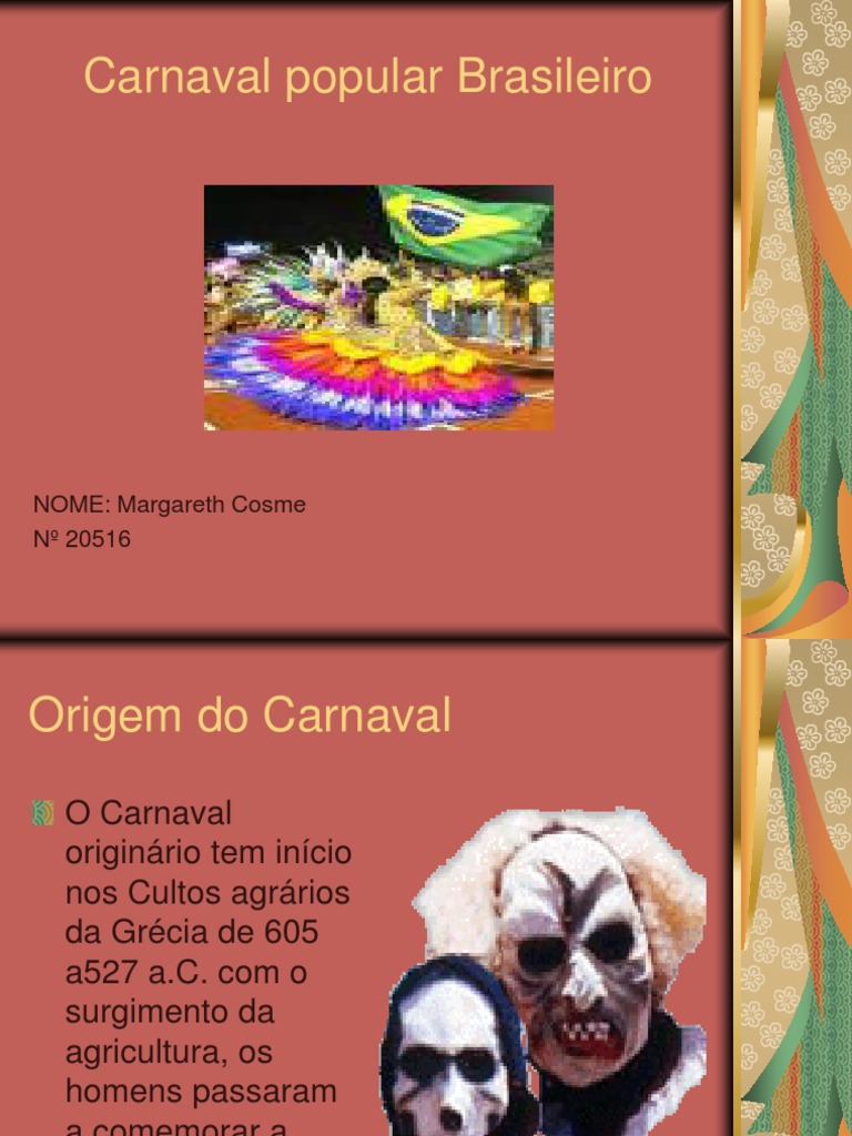 A Origem e Evolução do Carnaval no Brasil e em Outros Países | PDF ...