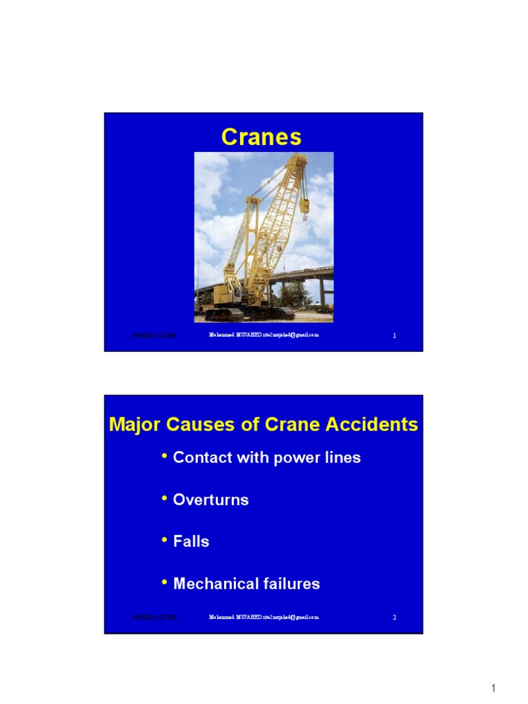 OSHA Cranes Mode] Crane (Machine) Mechanical Engineering