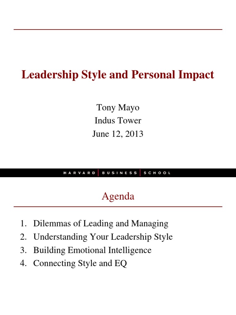 Leadership Styles and Emotional Intelligence | PDF | Self Awareness ...