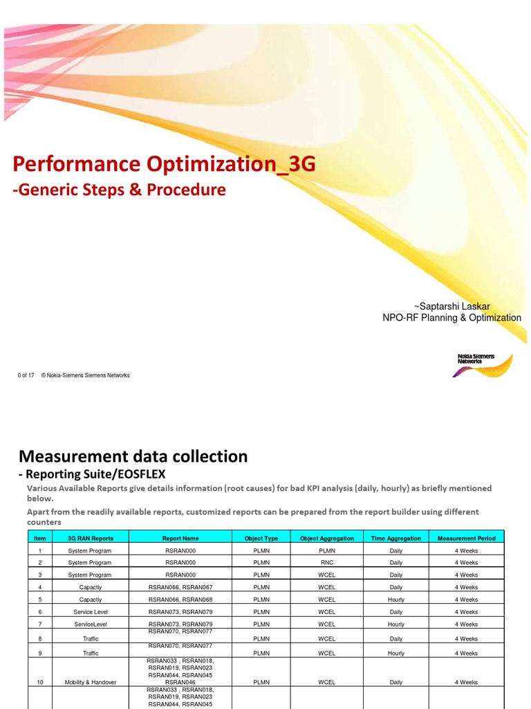 Performance Optimization 3G LUCKNOW | PDF | High Speed Packet Access ...