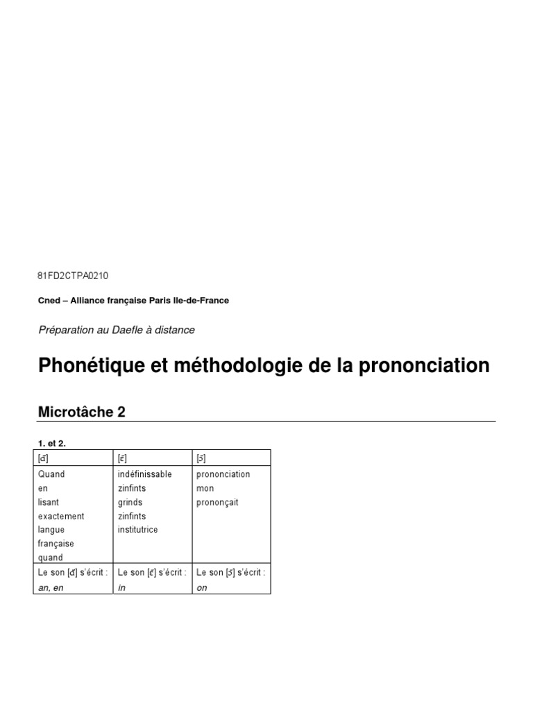 Phonétique et prononciation en français | PDF | Études des langues ...