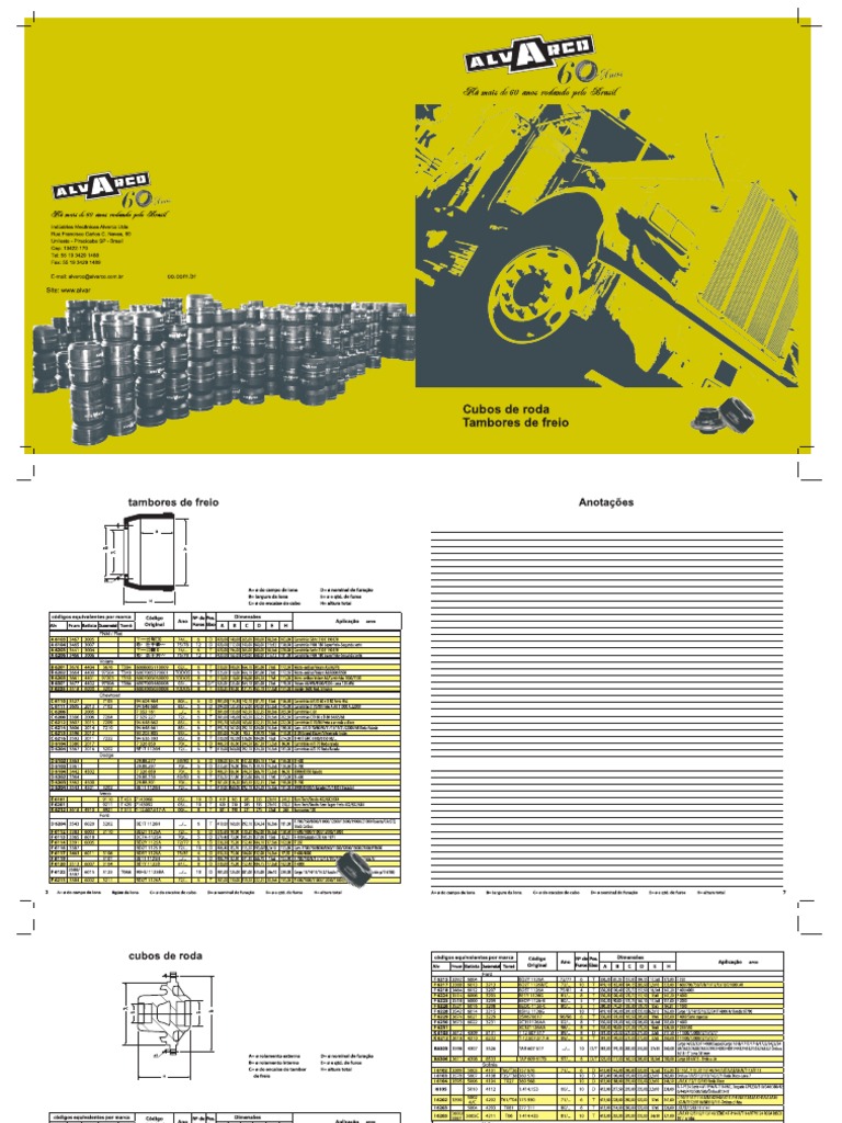 Catalogo Alvarco Tambores Freio | PDF
