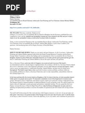 Briefing on the Accountability Review Board Report_USDOS