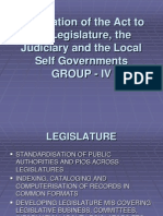 Application of The Act To The Legislature, The Judiciary and The Local Self Governments Group - Iv