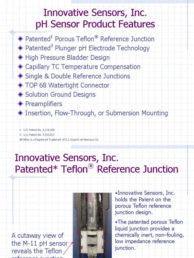 Innovative Sensors, Inc. PH Sensor Product Features PDF Ph Sensor