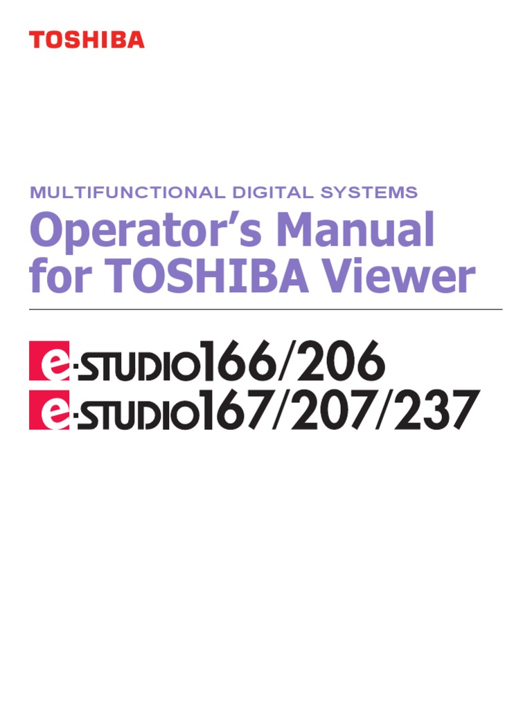 E-Studio 166 Op Manual Toshiba Viewer | Installation (Computer Programs) |  Microsoft Windows