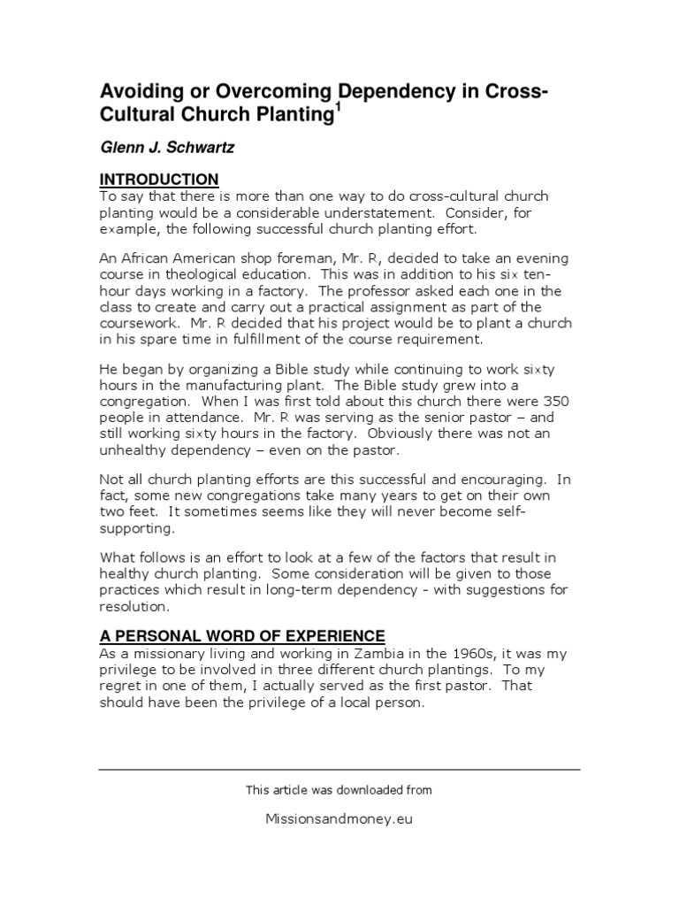 Cross-Cultural Church Planting Insights | PDF | Christian Denomination ...