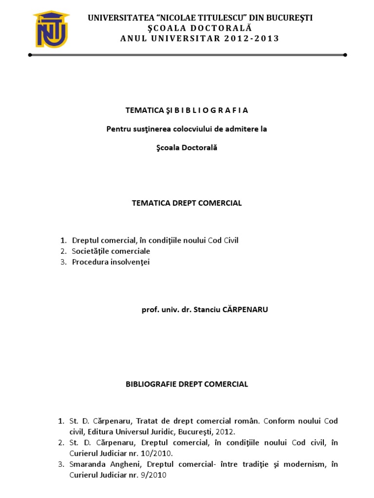 Drept Comercial Roman Stanciu Carpenaru Pdf