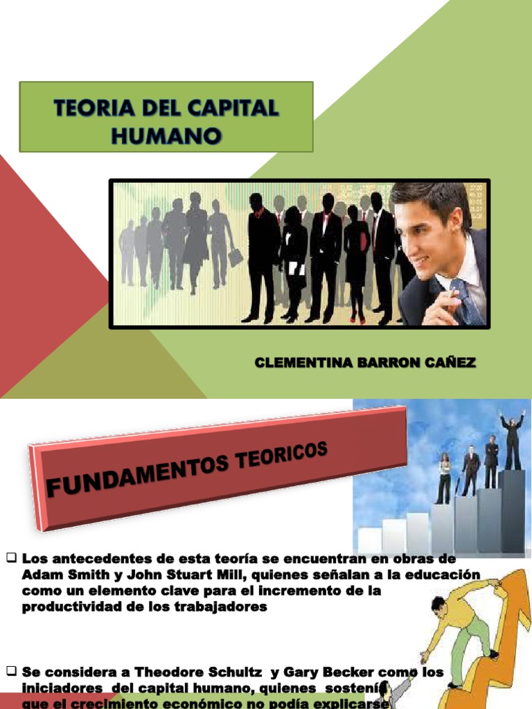 Teoría del Capital Humano: Becker y Schultz | PDF | Capital humano ...