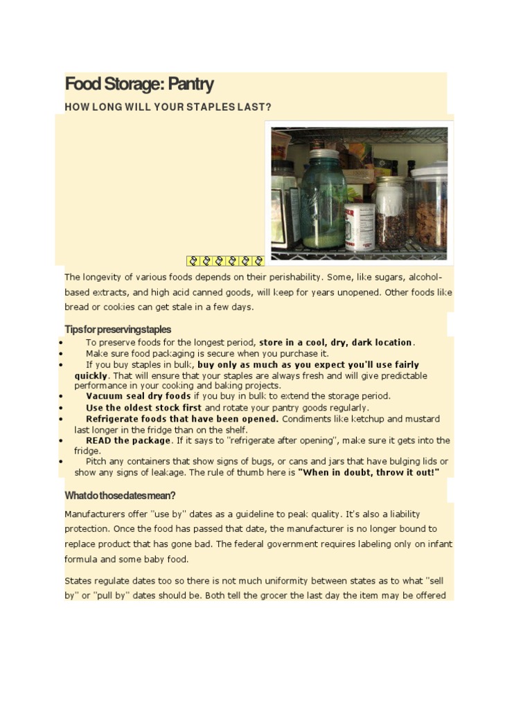 Food Storage PDF Food Storage Cakes