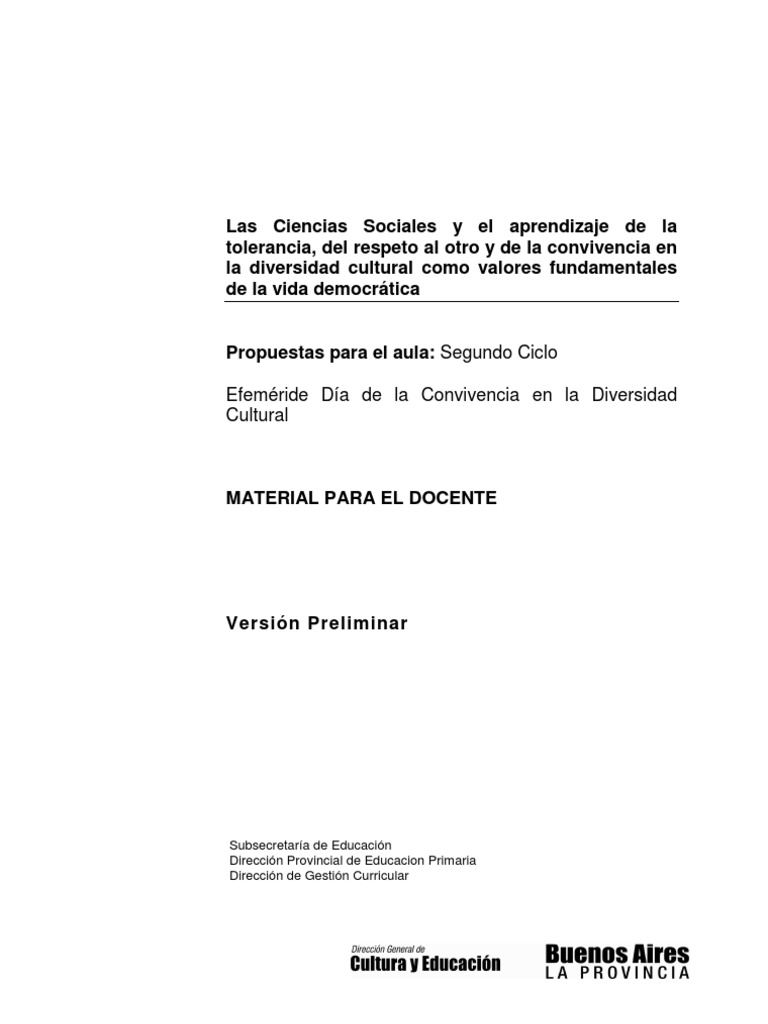 Dia de La Diversidad Cultural | PDF | Tolerancia | Diversidad cultural