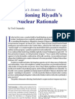 Questioning Riyadh's Nuclear Rationale: Saudi Arabia's Atomic Ambitions