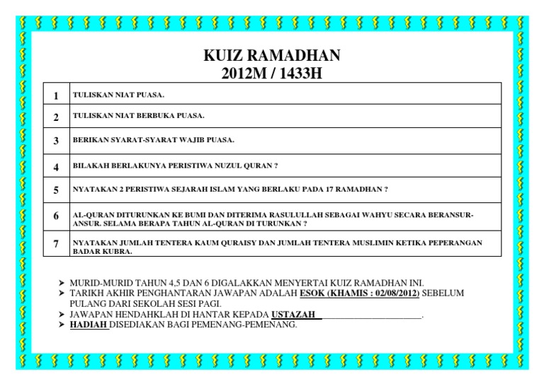Kuiz Ramadhan Pdf