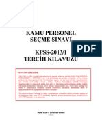KPSS 2013-1 Tercih Kilavuz