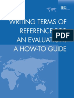 1b. Writing Terms of Reference For An Evaluation