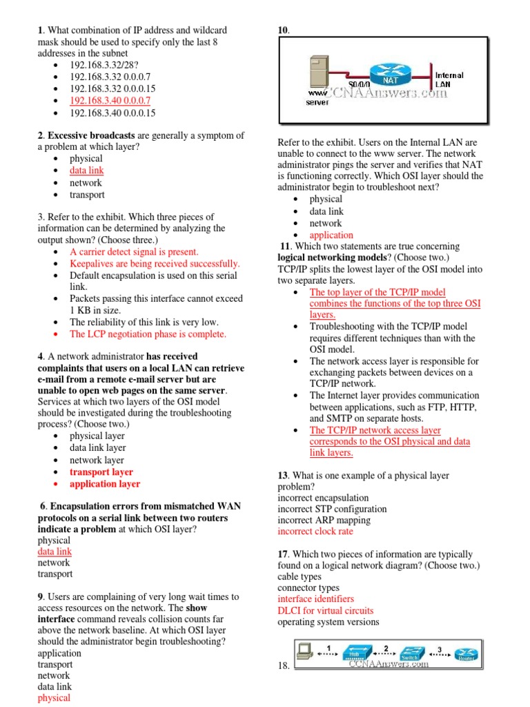 CCNA Exam Review: Networking Concepts | PDF | Ip Address | Computer Network