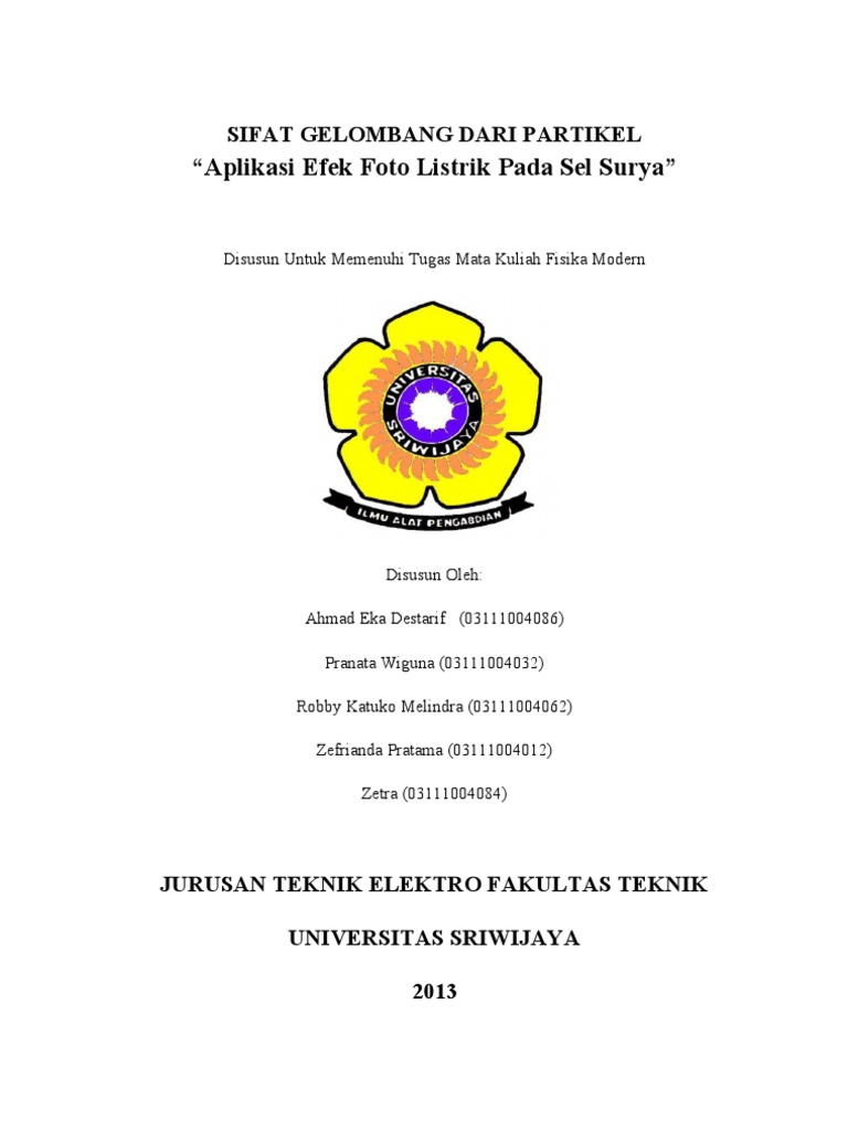 Aplikasi Efek Foto Listrik Sel Surya