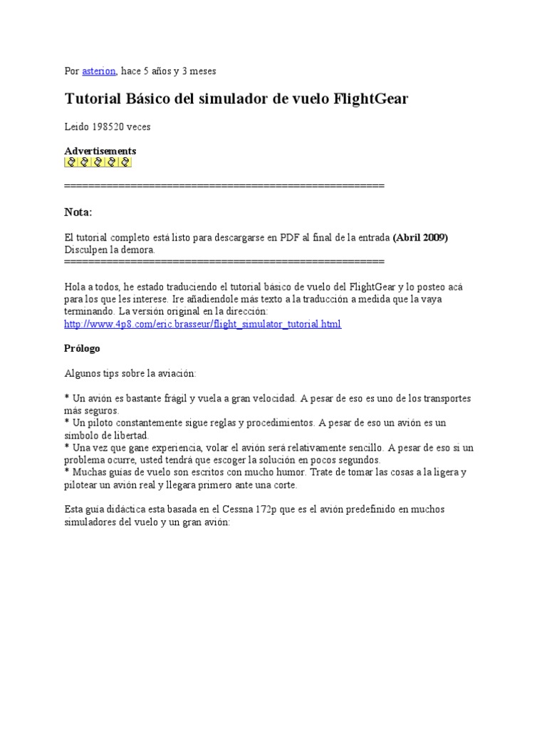 Flightgear Otro Tutorial | PDF | Avión | Pista