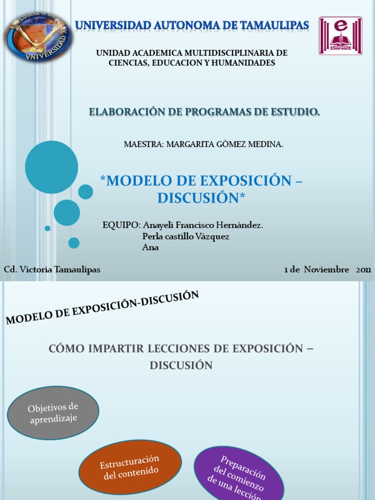 Modelo de Exposicion - Discusion | PDF | Maestros | Aprendizaje