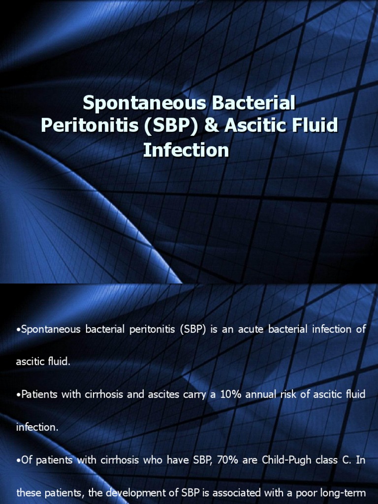 Spontaneous Bacterial Peritonitis Overview | PDF | Cirrhosis | Infection