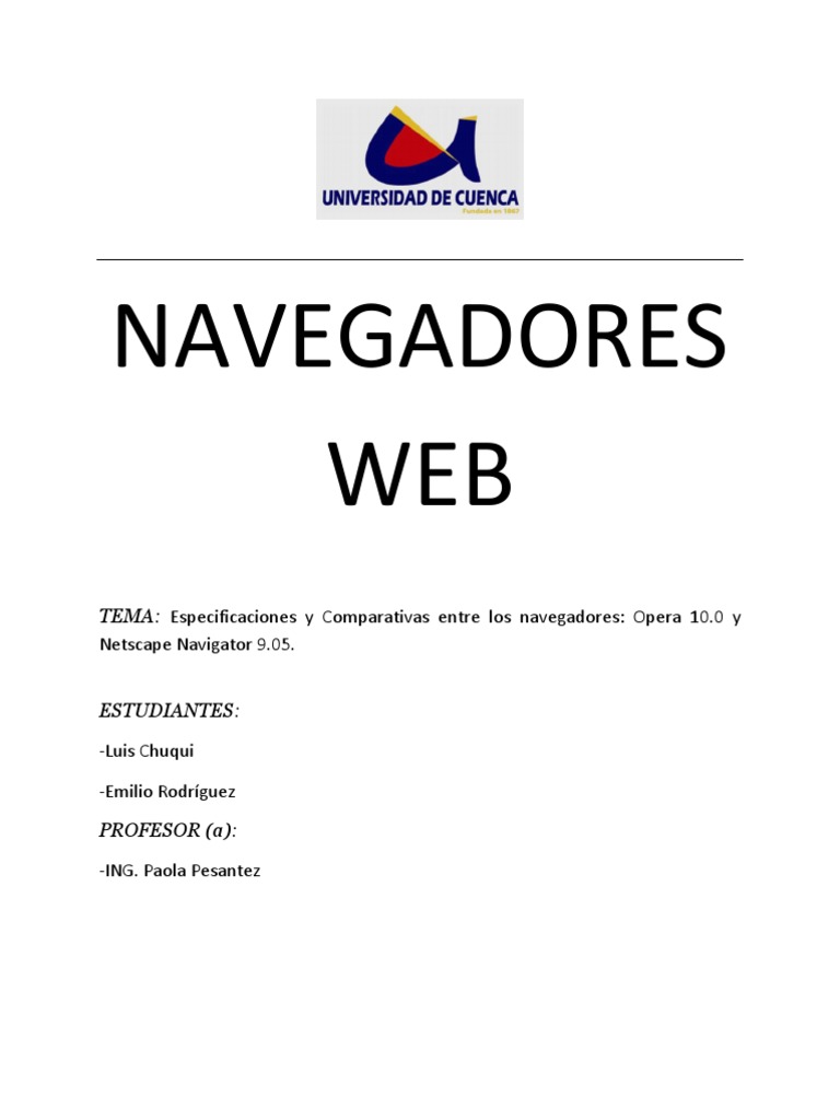 Navegadores  (Opera Vs Netscape) PDF Navegador web Firefox