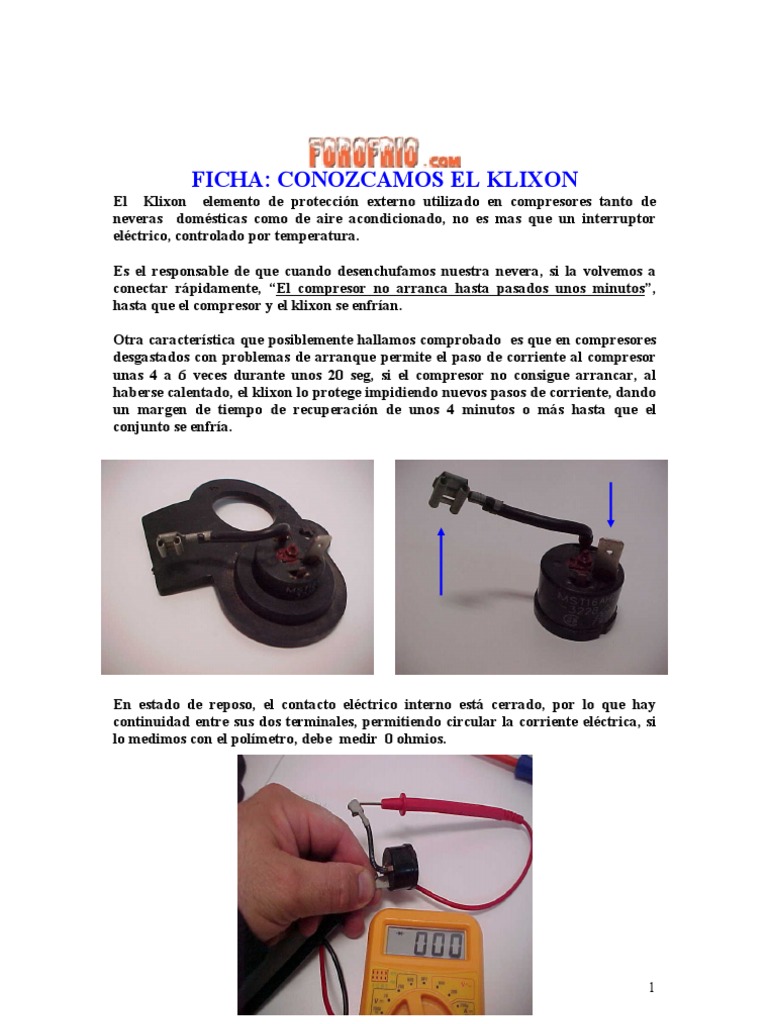 Conexión y Uso del Klixon en Compresores | PDF | Tecnología