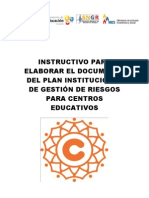 Instructivo Plan Institucional de Gestion de Riesgos Para Centros Educativos