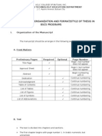 Guidelines For The Organization and Format-Bscs