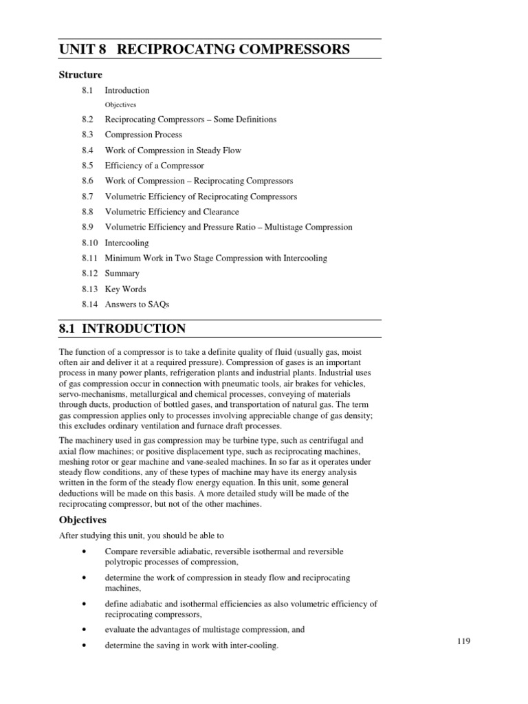 Reciprocating Compressor PDF Gas Compressor Piston