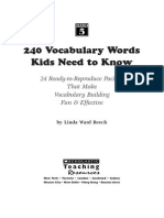 240 Vocabulary Words 5th Grade Kids Need to Know