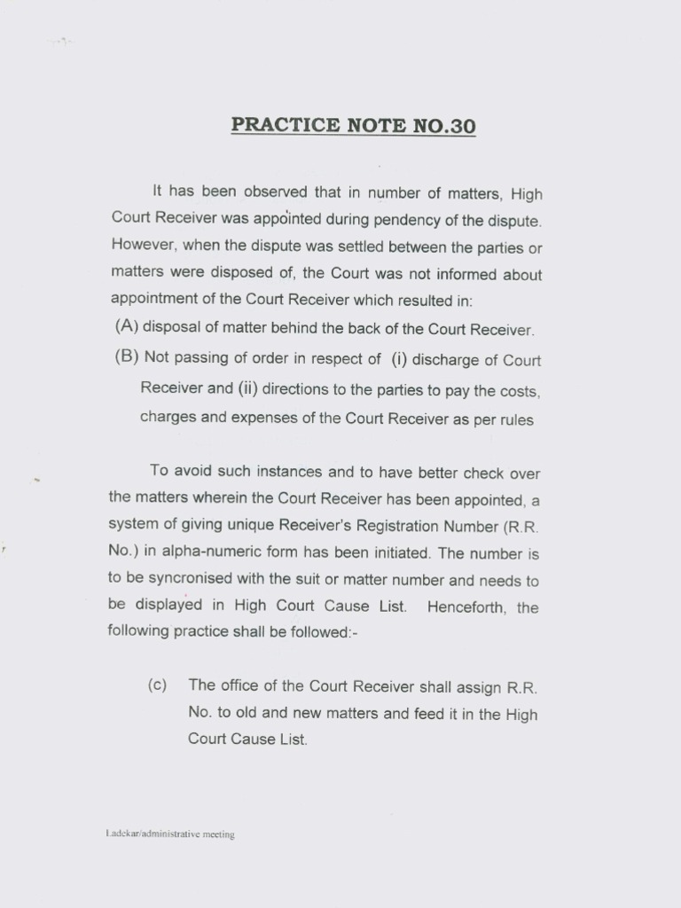 Bombay High Court Practice Notes | PDF | Judgment (Law) | Judge