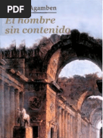 De Giorgio Agamben - El Hombre Sin Contenido