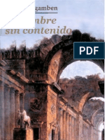 De Giorgio Agamben - El Hombre Sin Contenido