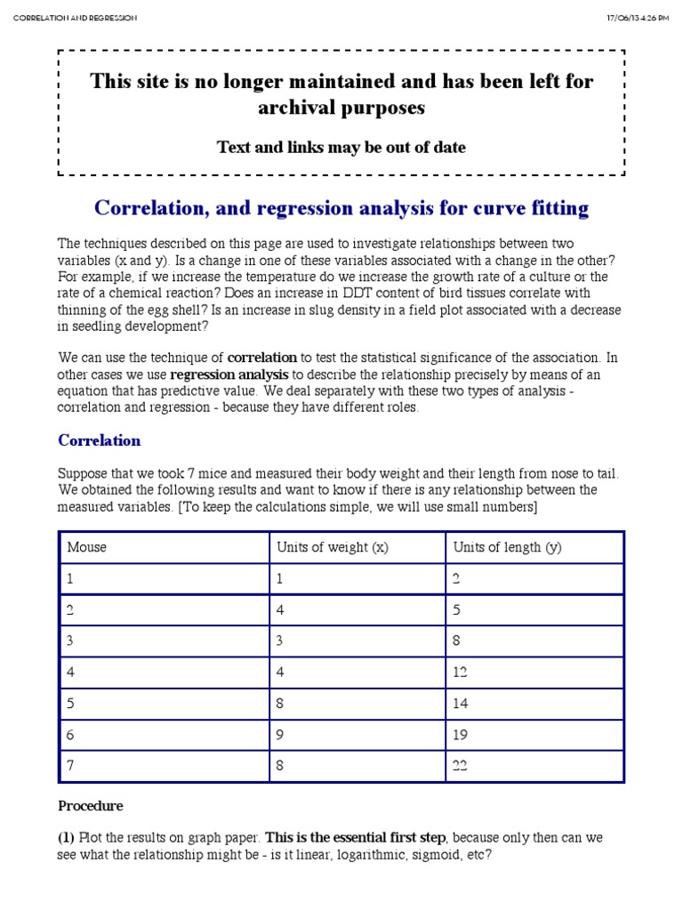 Correlation and Regression | PDF | Analysis Of Variance | Correlation ...