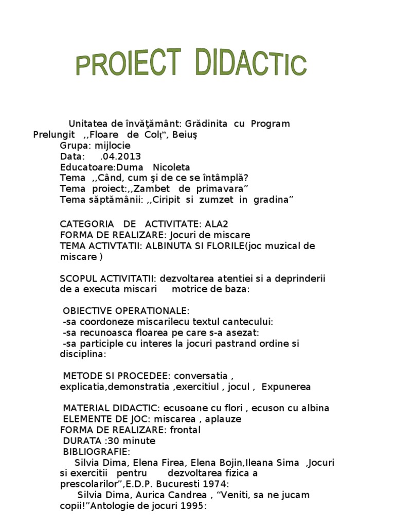 Proiect Didactic Ala2