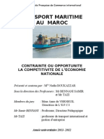 Nadia Boukazzar Le Mémoire de Fin D'étude Sur Le Transport Maritime Au Maroc bOUKAZAR