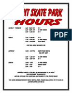 Skatepark Schedule 2013