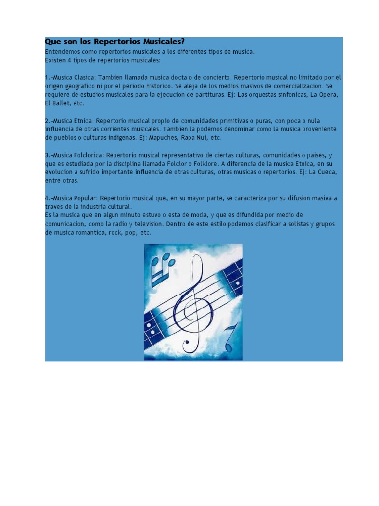 Que Son Los Repertorios Musicales | PDF