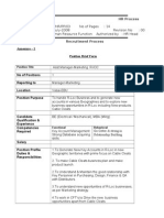 Recruitment Process Annexure - 1 Position Brief Form