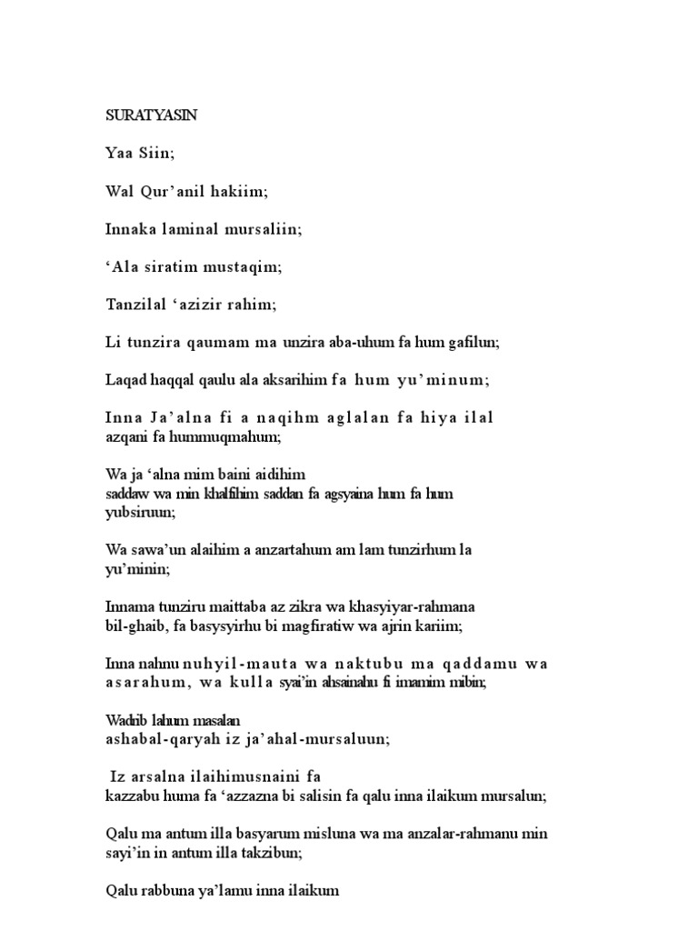 Download 74+ Contoh Surat Surat Yasin Inkanat Terbaik Gratis