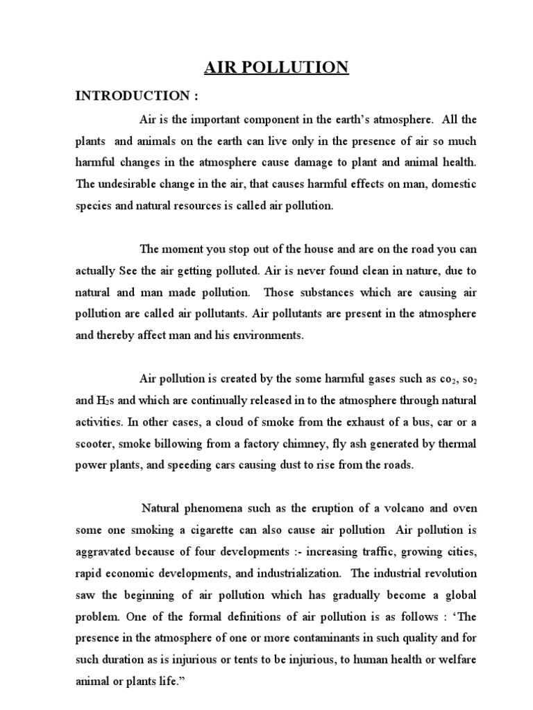 Air Pollution | PDF | Greenhouse Effect | Air Pollution