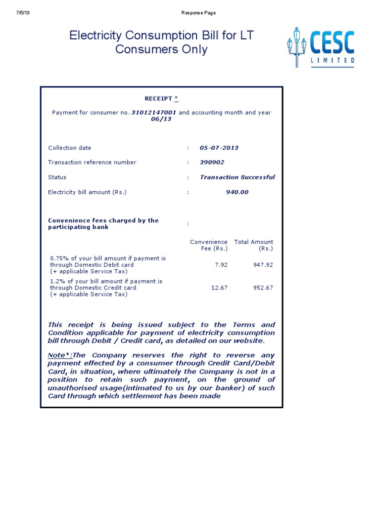 Cesc Receipt | PDF | Payments | Credit Card